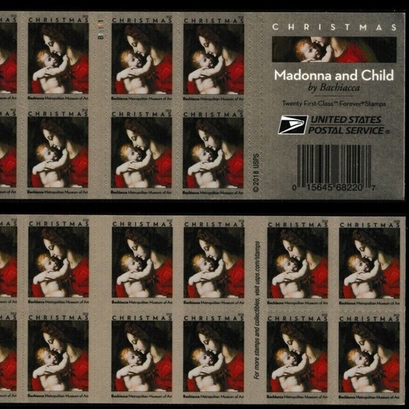 2018- MADONNA & CHILD BY BACHIACCA -  BKLT Of 20 STAMPS - Picture 1 of 3